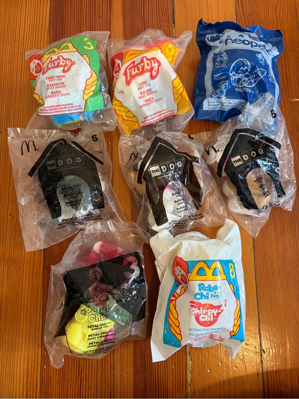 00s McDonald's Happy Meal Toys Furby The DOG, Neopets Robo Chi Sealed lot of 8